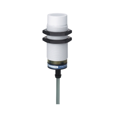 Sensor de Proximidad Marca Schneider Electric Serie XT; Tipo Capacitivo 12-24VDC Diametro M30 Salida NPN 15 mm cable 2m