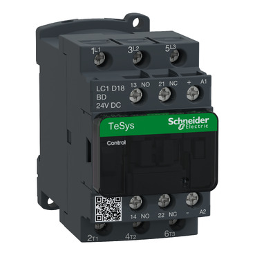 Contactor Tesys D - 3P(3 NA) - AC-3 - <= 440 V 18 A - 24 V CC bobina compatibilidad de contactos M4