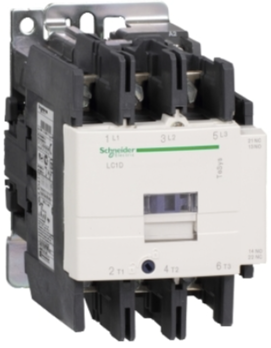 LC1D806G7 Schneider Eletric LC1D806G7 Picture IEC contactor, TeSys Deca, nonreversing, 80A, 60HP at 480VAC, 3 phase, 3 pole, 3 NO, 120VAC 50/60Hz coil, open style