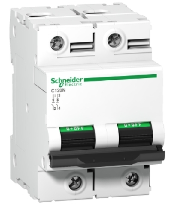 Mini Breaker Acti9, Miniature circuit breaker (MCB), Acti9 C120N, 2P, 125A, C curve, 10000A (IEC/EN 60898-1), 10kA (IEC/EN 60947-2)