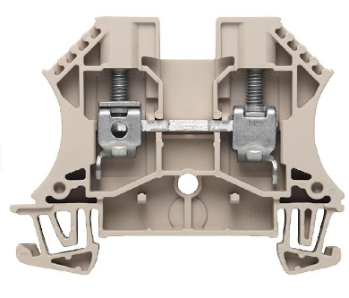 Bornera 6 mm² marca Weidmuller serie WDU 1 nivel Conexion brida Tornillo