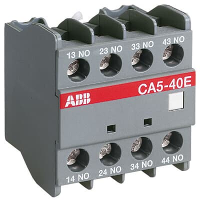 1SBN010040R1040 CA5-40E Bloque de Contacto Auxiliar marca ABB frontal Contactos NO 4, NC 0