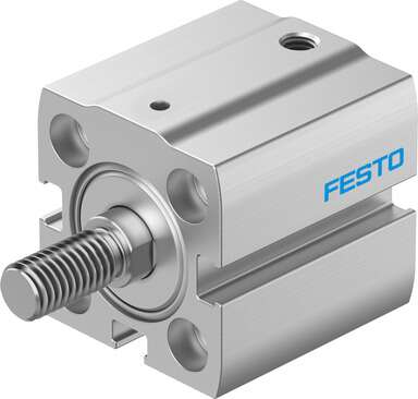 Cilindro Neumatico Normalizado Marca FESTO Serie AEN; Diámetro Piston 20mm Rango Presion 0.6- 10bar/8.7-145Psi Carrera 10mm Rosca del Vástago  M8  Acción Doble Efecto        