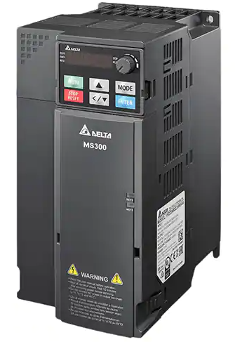 Variador de Frecuencia c/Teclado Marca DELTA Serie VFD-MS300; Alimentación 230VAC Potencia (kW) 5.5kW Potencia (HP) 7.5HP Fases 3 Amperaje 25A  