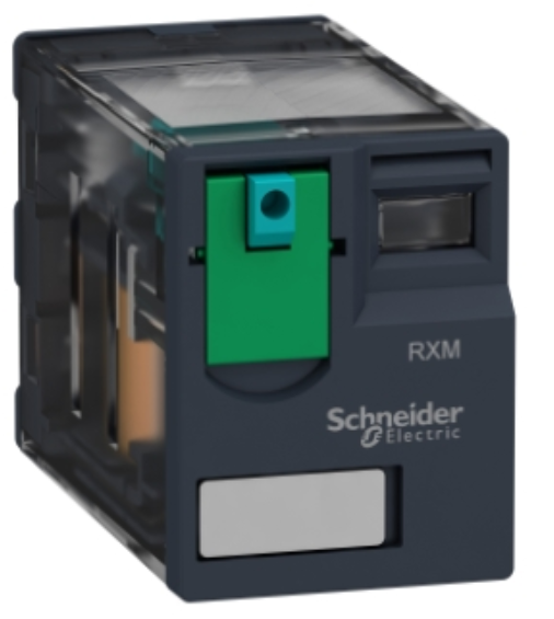 Relé Marca Schneider Electric Serie RXM; Amperaje 12A Bobina 24VDC Contactos NO 2 Contactos NC 2 