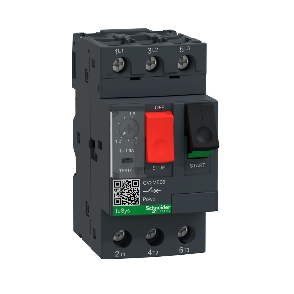 Guardamotor Marca Schneider Electric Serie GV2; Amperaje 1-1.6A Polos 3 