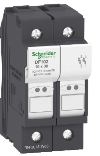 Portafusible Marca Schneider Electric Serie TeSys DF; Amperaje 32A Polos 2 Fusible 10x38mm 