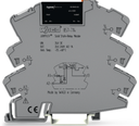 Relé tipo Slim de estado solido con base Marca WAGO Serie 857; Bobina 24VDC Voltaje Salida 24-240VAC Contactos NC 1      