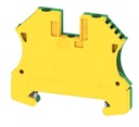 Bornera de Tierra 4 mm² marca Weidmuller serie WPE 1 nivel Conexion brida Tornillo Color Verde/Amarillo