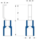 Terminal / Conector Gancho Marca Weidmüller Serie HBT; Calibre Cable 14-10AWG Color Id. Azul Unidades x100      