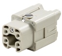 Conector  Marca Weidmüller Serie HDC HA ; Amperaje 16A Polos 4 / Hembra        