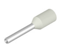 Terminal / Conector Tubular  Marca Weidmüller TERM. AISL. H 0.5/14D; Calibre Cable 20AWG Color Id. Blanco Unidades x100