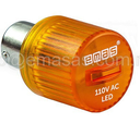 Luz Piloto LED Marca EMAS Serie IKML; Color Amarillo Diametro 22mm Alimentación 110VAC      