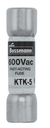 Fusible Marca Eaton - Bussmann Serie KTK; Amperaje 5A Diametro 10X38mm Accion Rapida Clase aR          