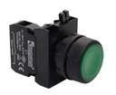 EMAS, CP100DY , CP FLUSH Pulsador Verde 22mm 1NO  IP65 -